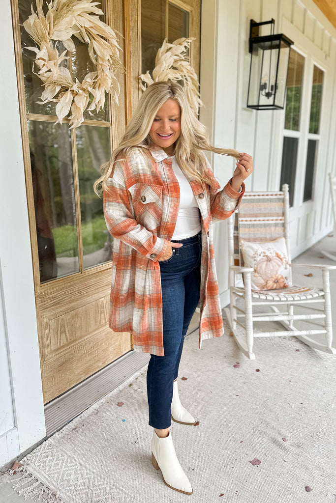 Martha Long Plaid Shacket - Be You Boutique