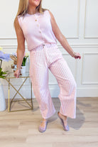 Ruth Washed Gingham Barrel Pant - Be You Boutique