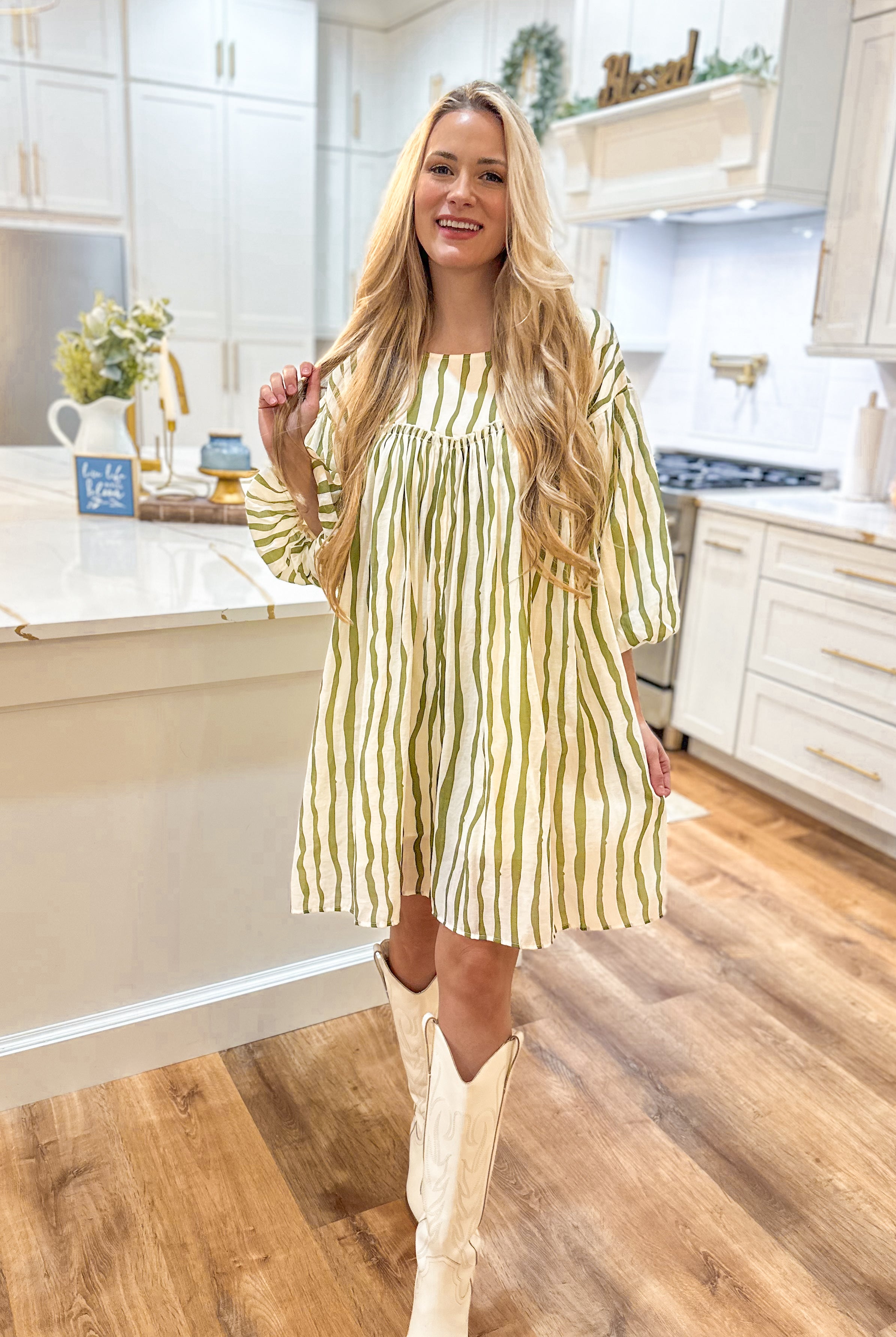 Kendra Stripe Voiled Baby Doll Dress - Be You Boutique
