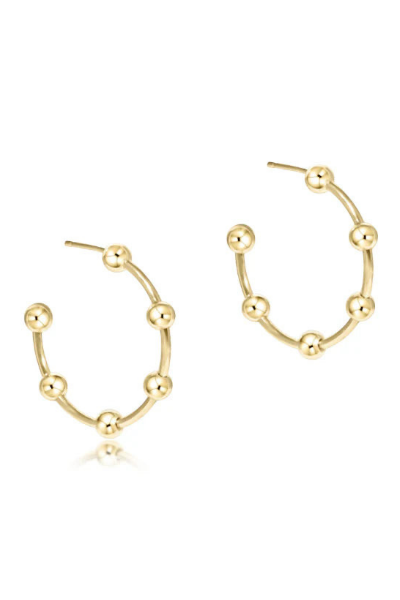 Enewton 1” Beaded Simplicity Gold Post Hoop - Be You Boutique
