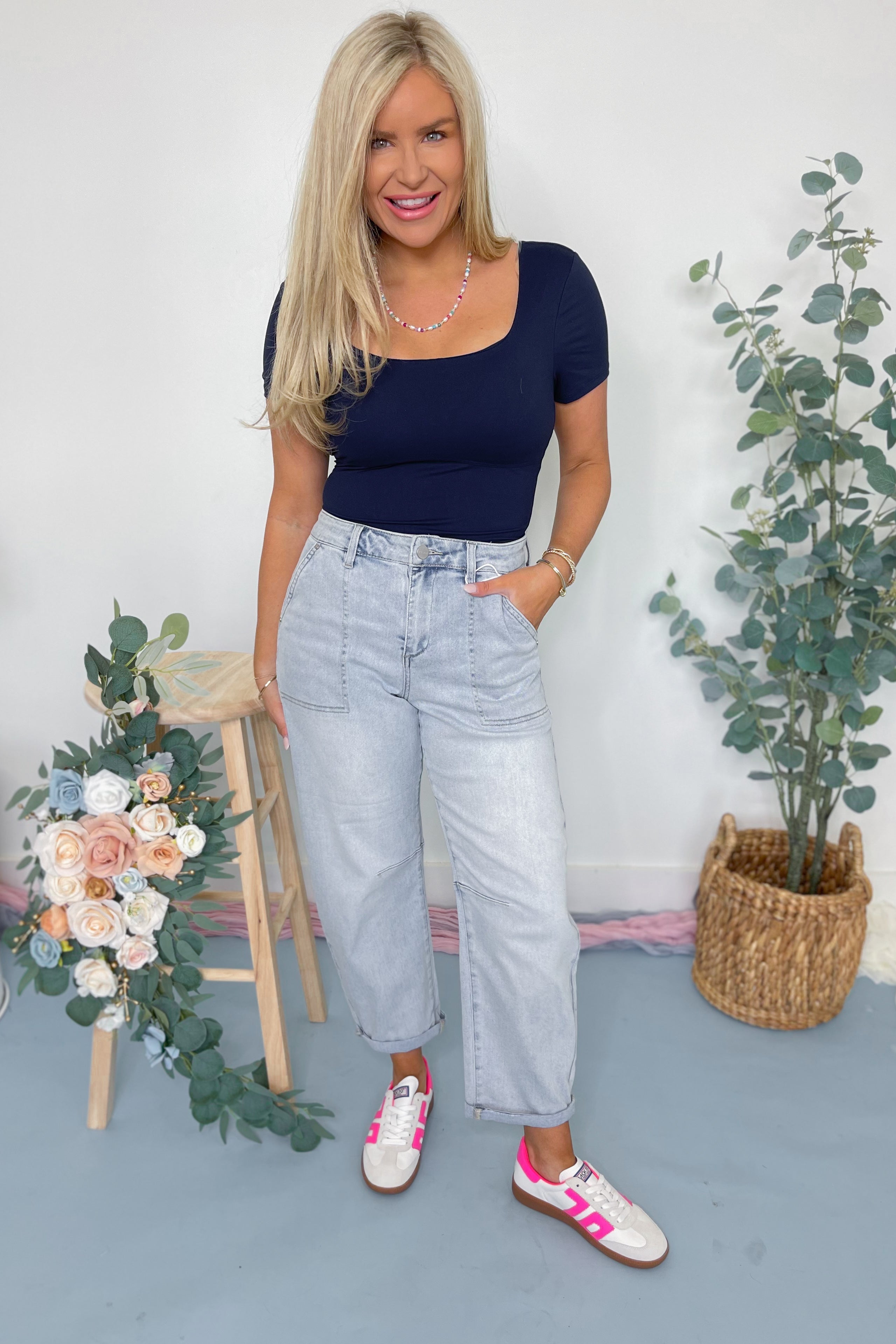 Kennedy Square Neck Short Sleeve Bodysuit - Be You Boutique