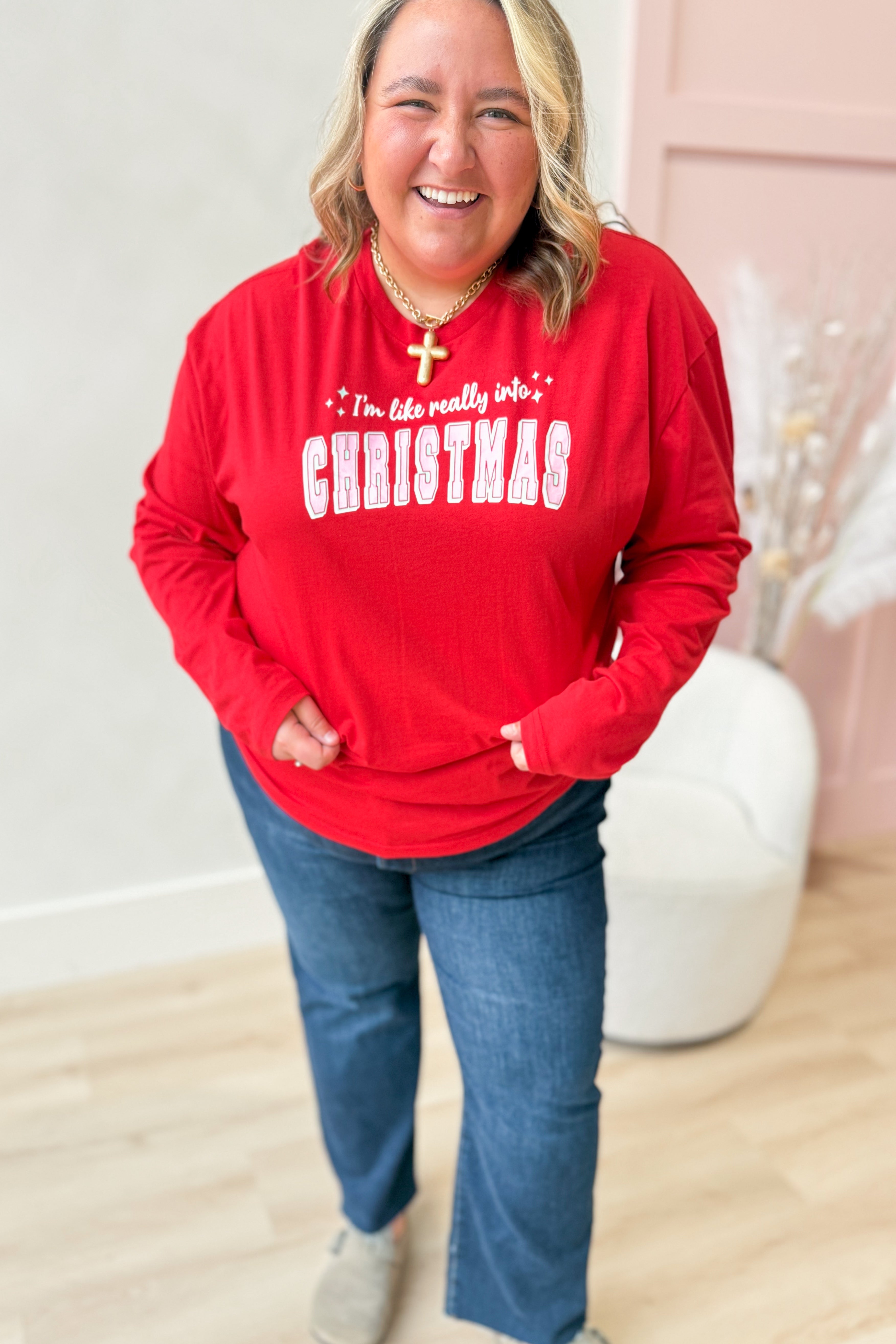 Really Into Christmas Long Sleeve Tee *FINAL SALE* - Be You Boutique