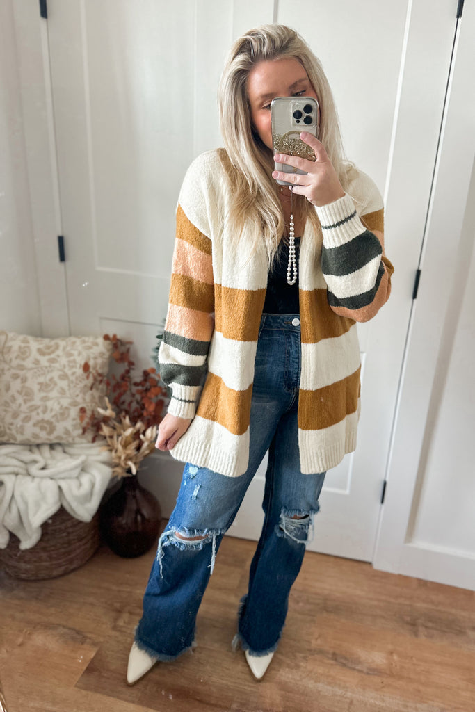 Adelaide Open Striped Cardigan - Be You Boutique