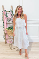 ENTRO Nikki tiered midi skirt in lightweight fabric, featuring layered design and flowy silhouette for a stylish look.