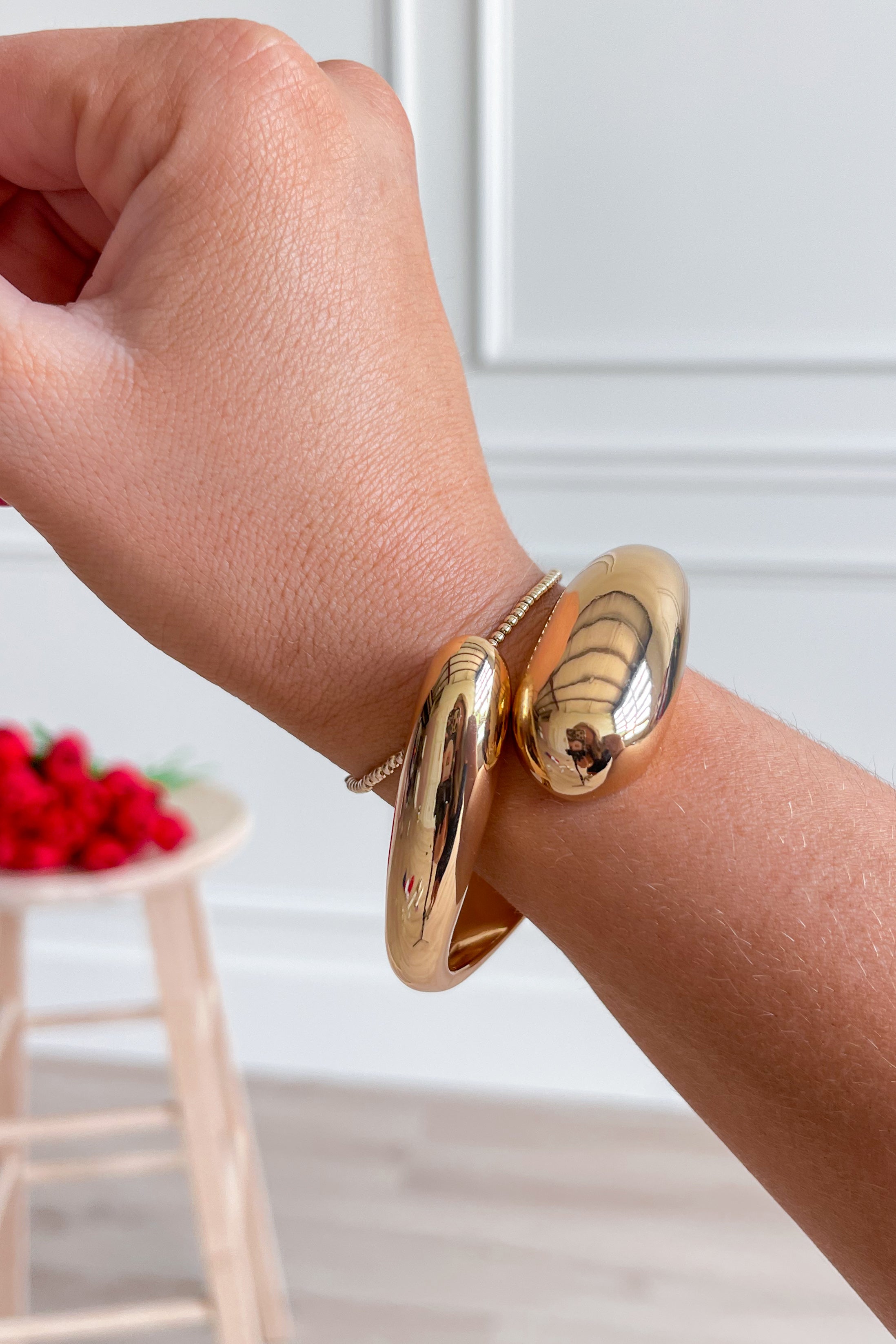 Gold Metal Hinged Cuff Bracelet - Be You Boutique