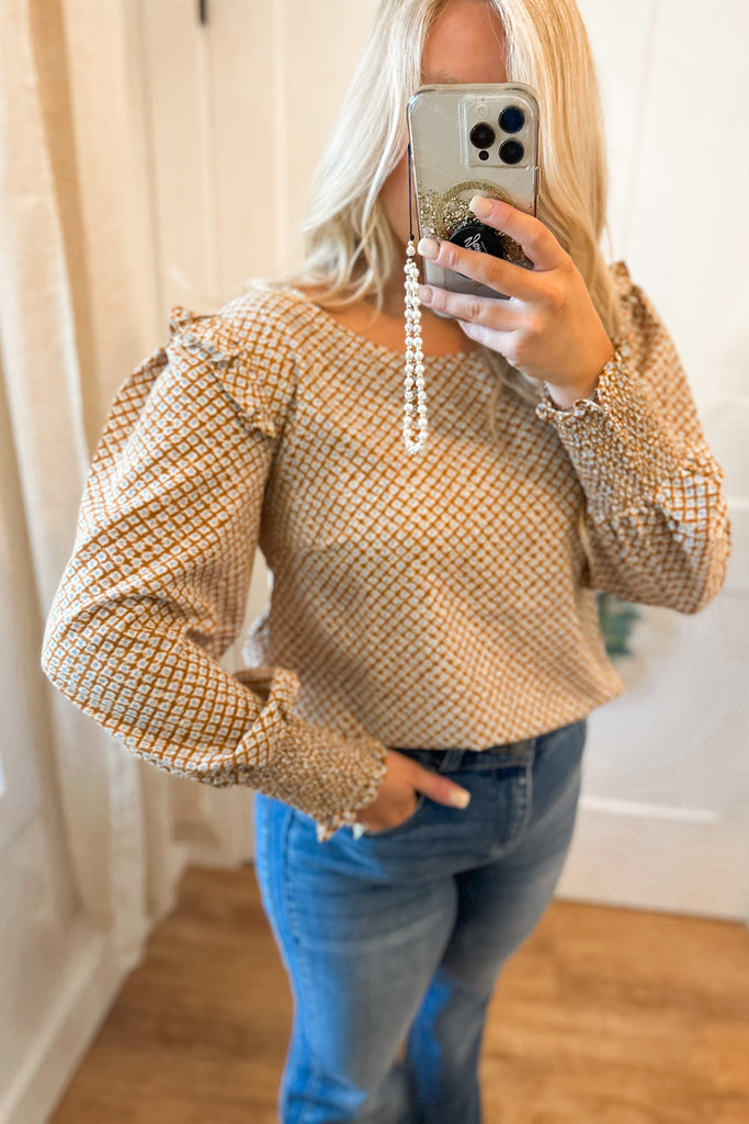Landon Smocked Long Sleeve Blouse Top - Be You Boutique
