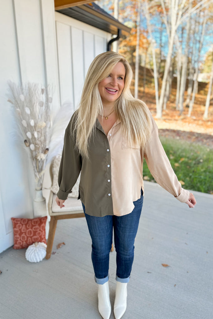 Cheyenne Easy Button Down Long Sleeve Blouse Top - Be You Boutique