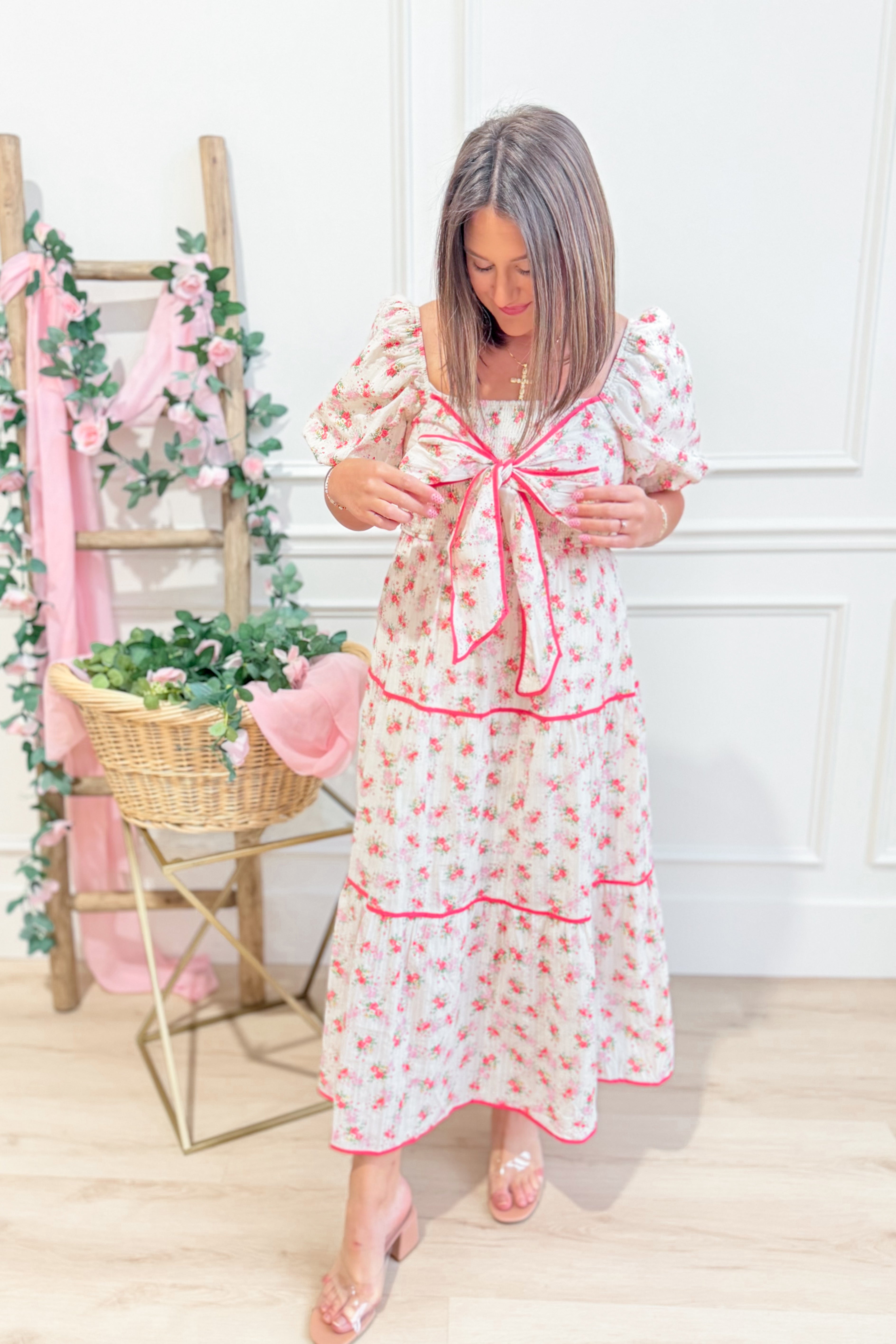 Janie Gauze Floral Printed Dress - Be You Boutique