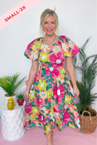 Candace Floral Print Midi Dress - Be You Boutique