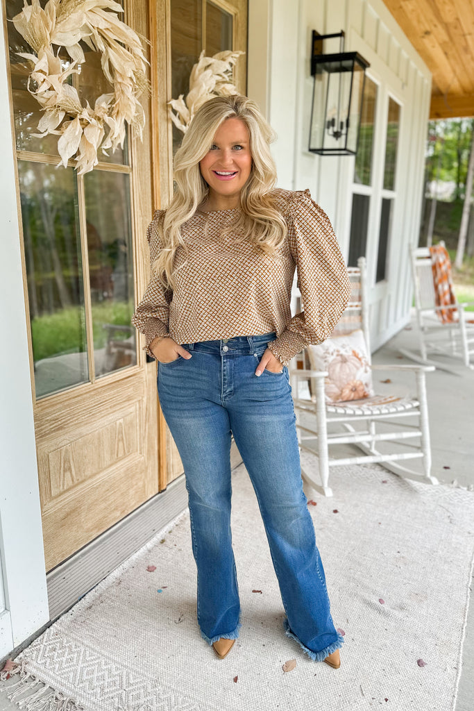 Landon Smocked Long Sleeve Blouse Top - Be You Boutique