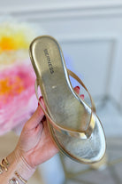 Berness Kimora Gold metallic sandal with sleek straps and open toe, stylish footwear from the 212 Other Shoes collection.