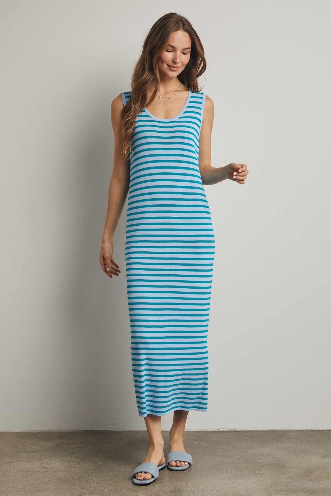 Samuel Striped Midi Tank Dress - Be You Boutique