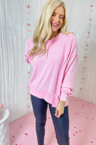 Malibu Thermal Knit Mineral Washed Long Sleeve Top - Be You Boutique