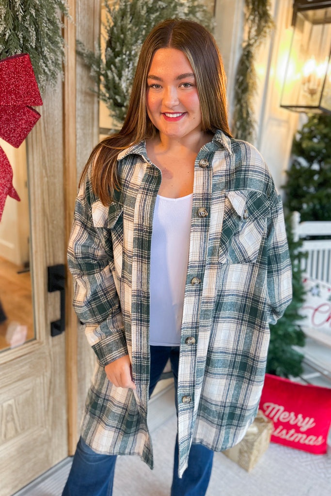 Martha Long Plaid Shacket - Be You Boutique