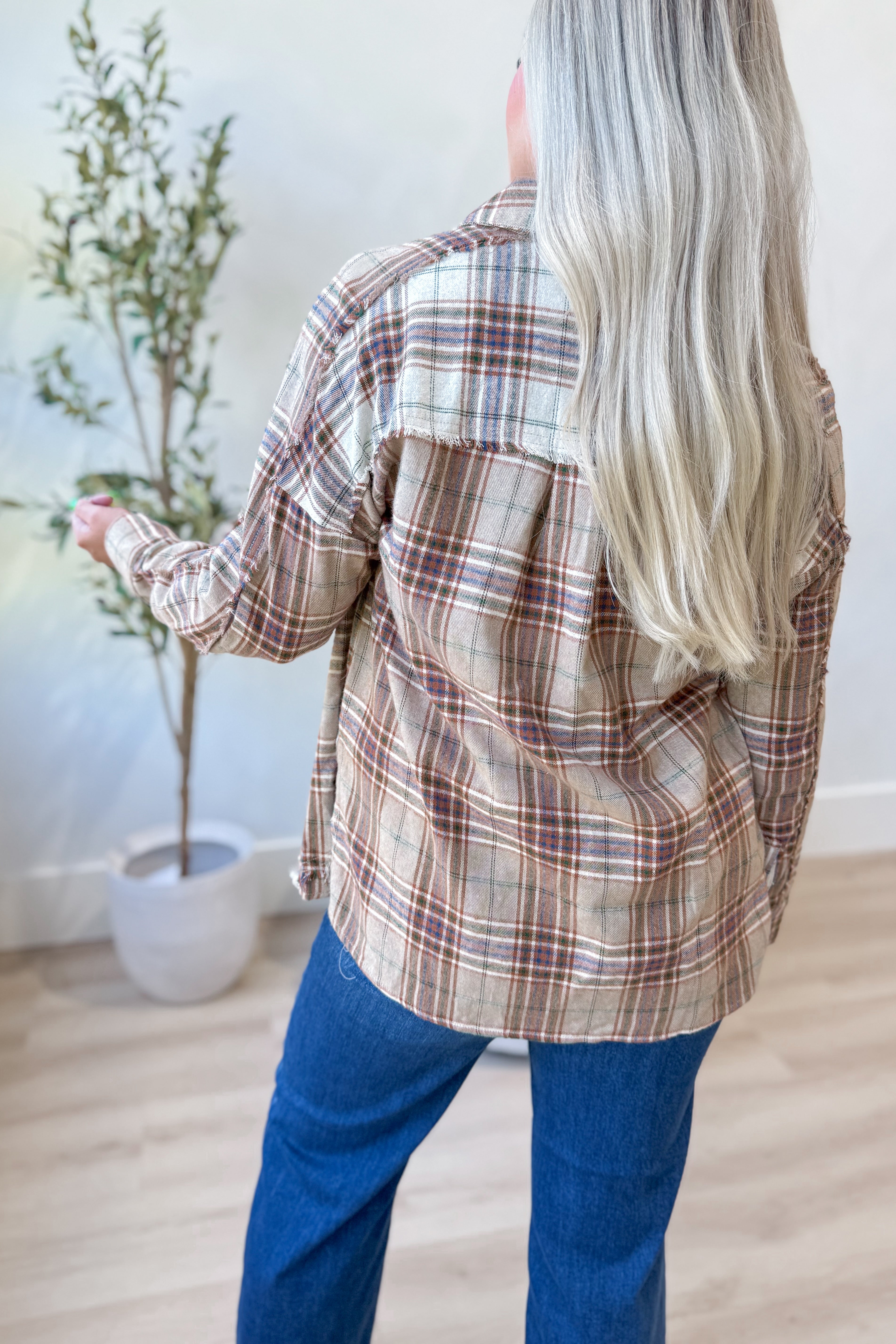 Simpson Plaid Button Down Flannel - Be You Boutique