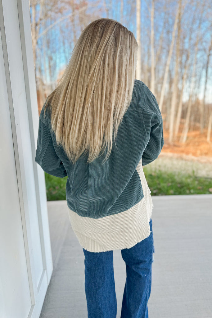 Melvin High Low Color Block Corduroy Jacket - Be You Boutique