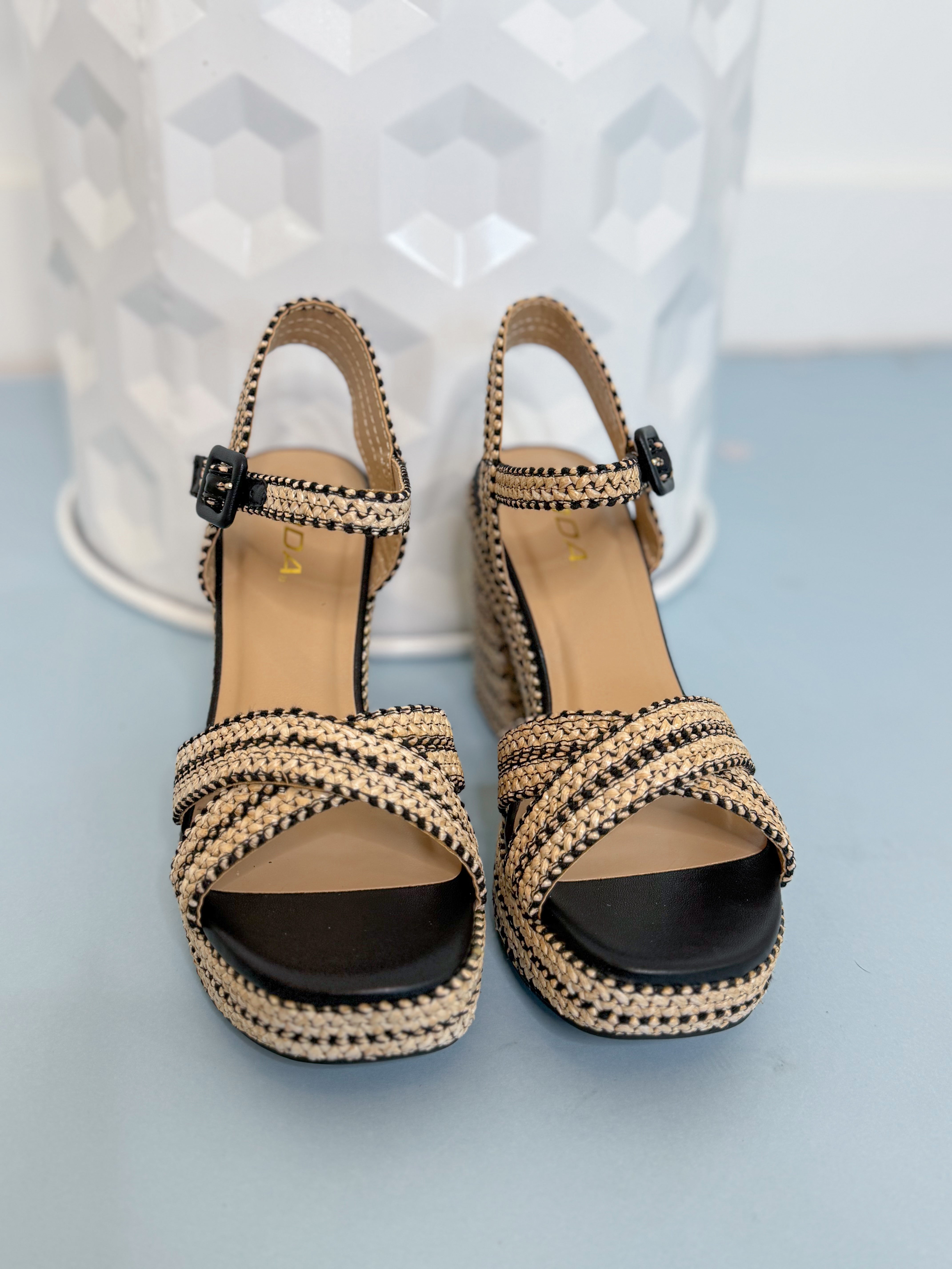 Soda Yara Raffia Braided Platform Heel - Be You Boutique