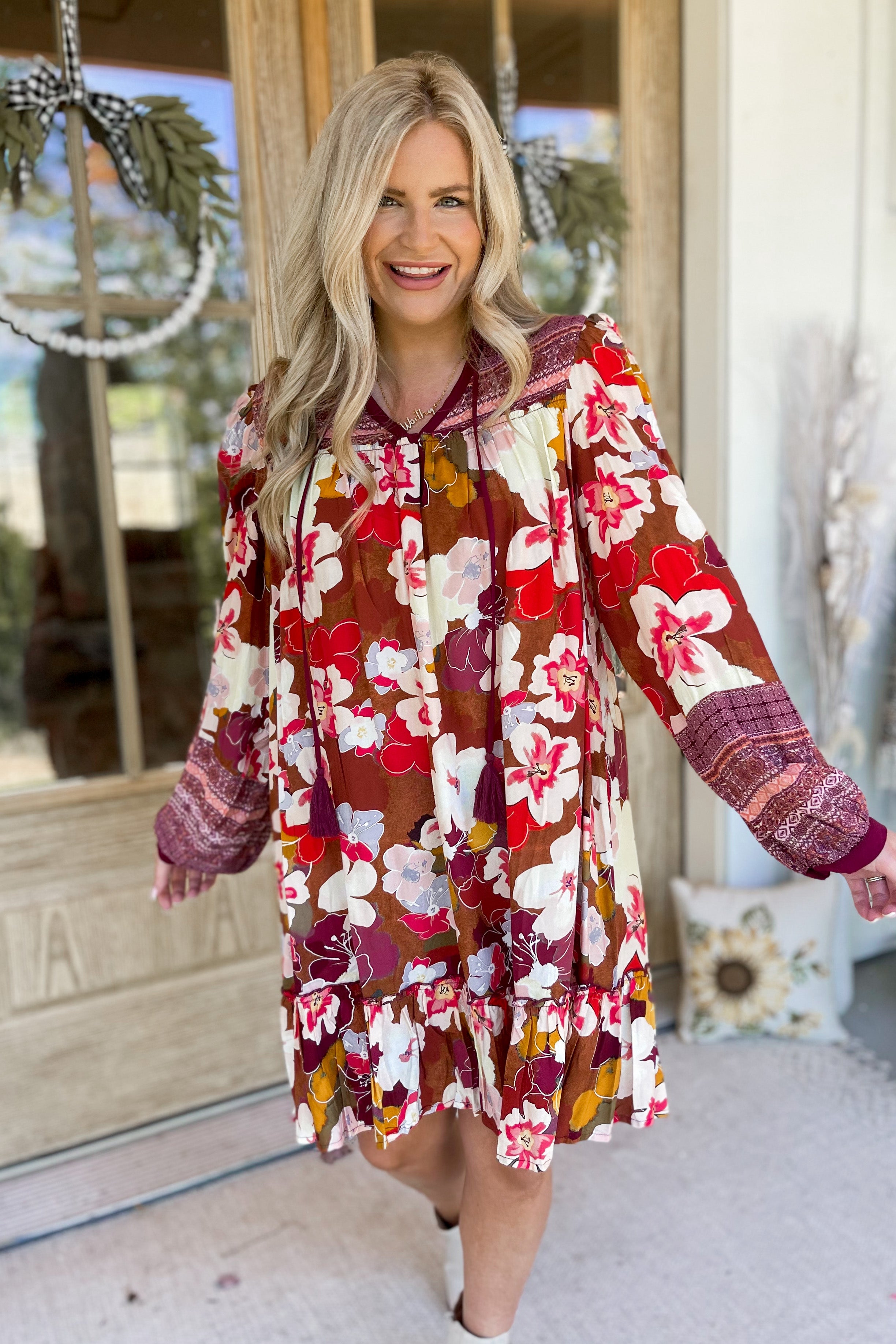 Rita Floral Print Rayon Challis Dress - Be You Boutique