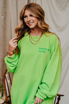 PREORDER Happy Go Lucky Long Sleeve Graphic Sweatshirt - Be You Boutique