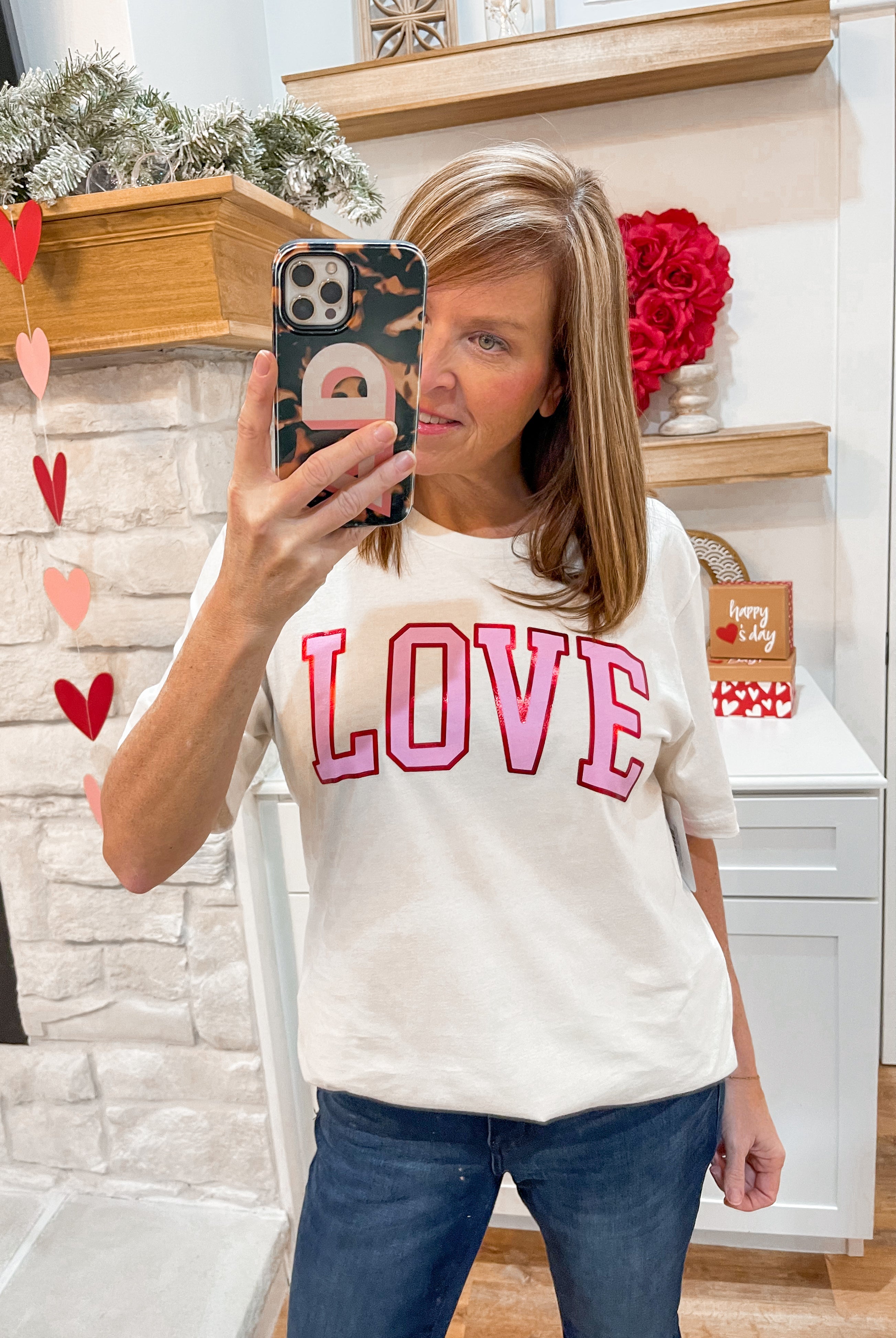 Valentines LOVE FOIL Graphic Tee - Be You Boutique