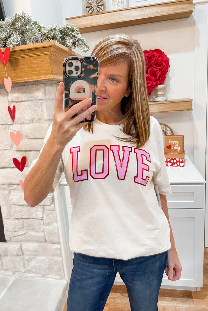 Valentines LOVE FOIL Graphic Tee - Be You Boutique