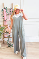 Mimi Wide Leg Mineral Wash Jumpsuit - Be You Boutique