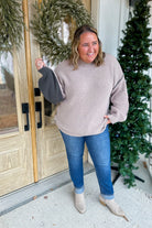 Molly Exposed Seam Colorblock Mock Neck Pullover Sweater [S-3X] - Be You Boutique