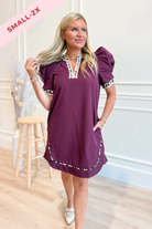 Sarah Leopard Trim Split Neck Dress - Be You Boutique
