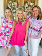 Thomas Scarf Printed Round Neck Woven Top - Be You Boutique