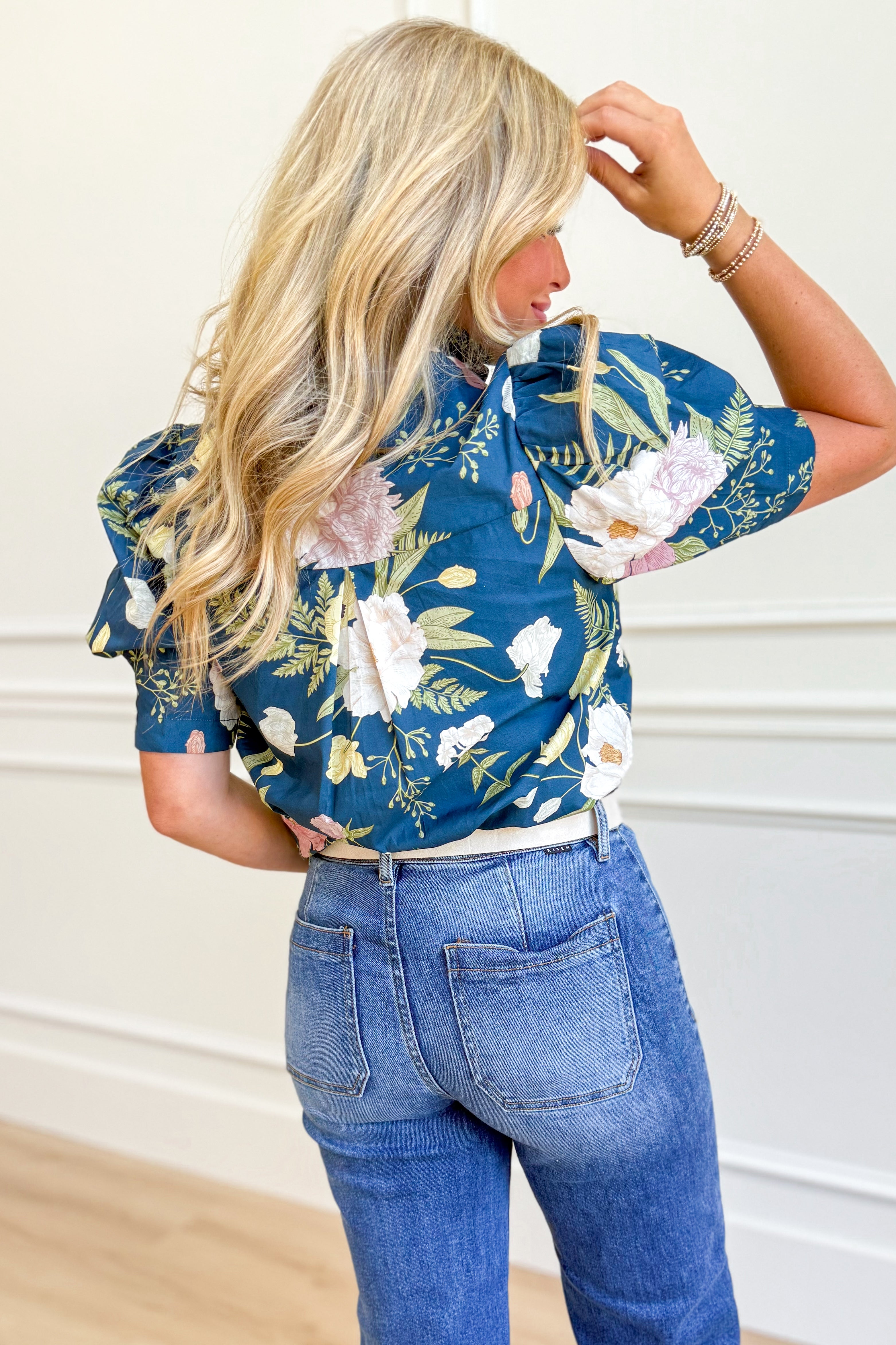 Sandra Floral Puff Sleeve Top - Be You Boutique