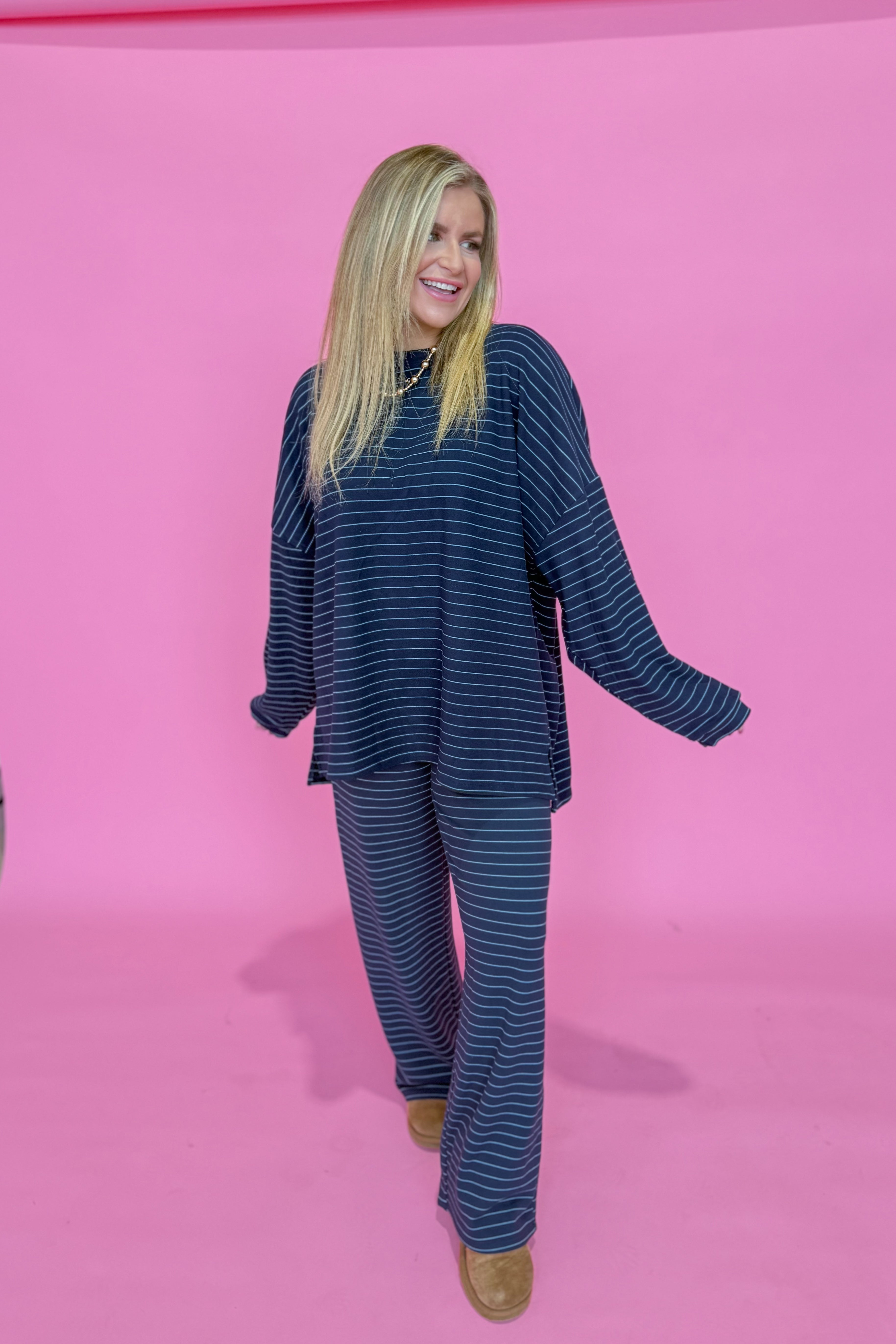 Ella Striped Long Pant - Be You Boutique