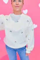 Bella Embroidered Teddy Sherpa Pullover - Be You Boutique