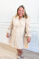 Steph Jacquard Tiered Dress - Be You Boutique