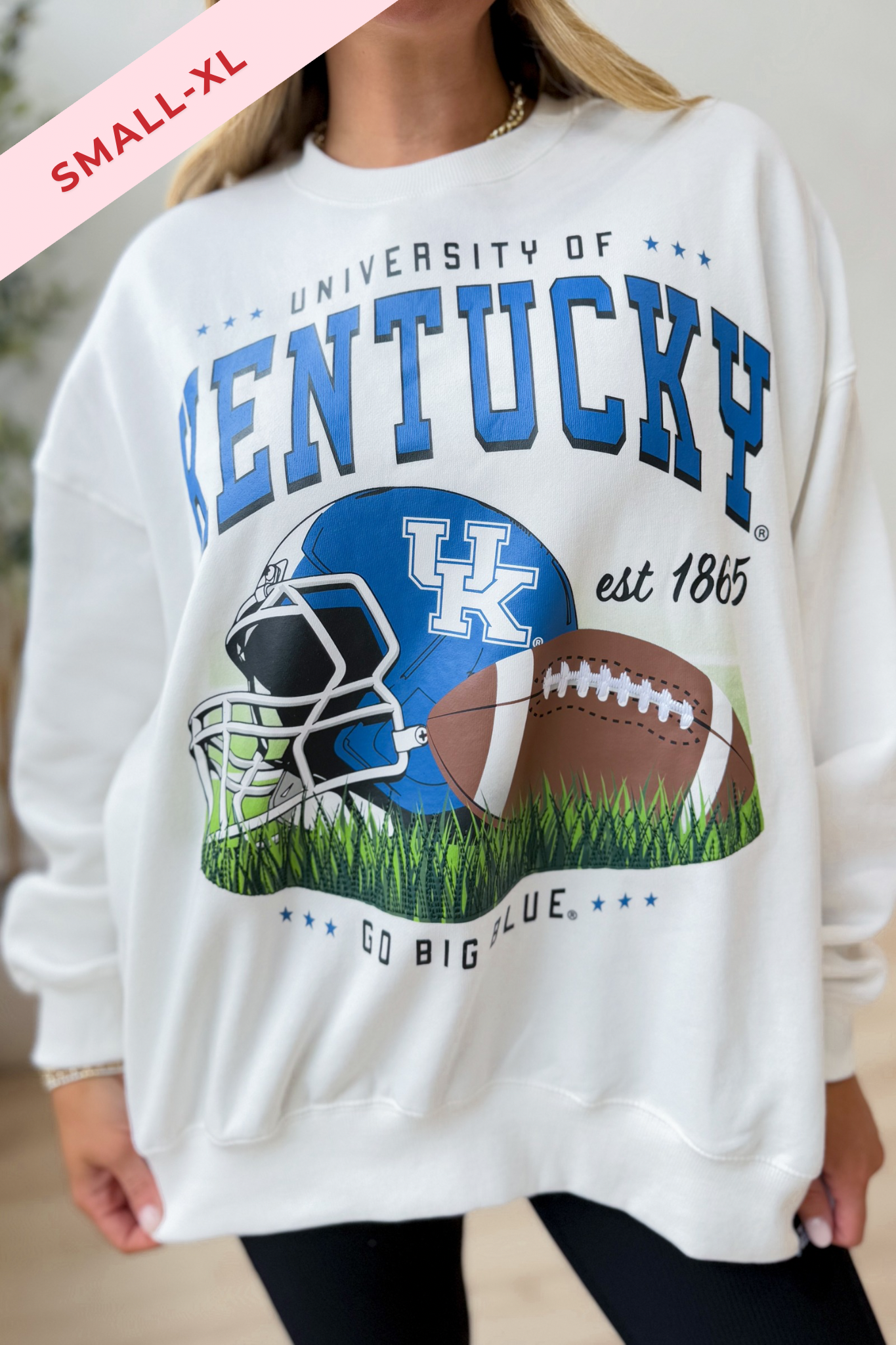 GameDay Social Kentucky Malone Multi Media Fleece Embroidered Detail Crew Sweatshirt - Be You Boutique