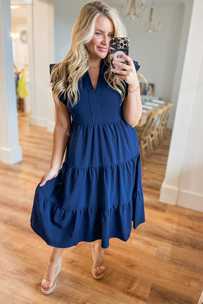 Jaylynn Tiered Midi Dress - Be You Boutique
