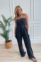 Reba Strapless Breezy Wide Leg Jumpsuit - Be You Boutique