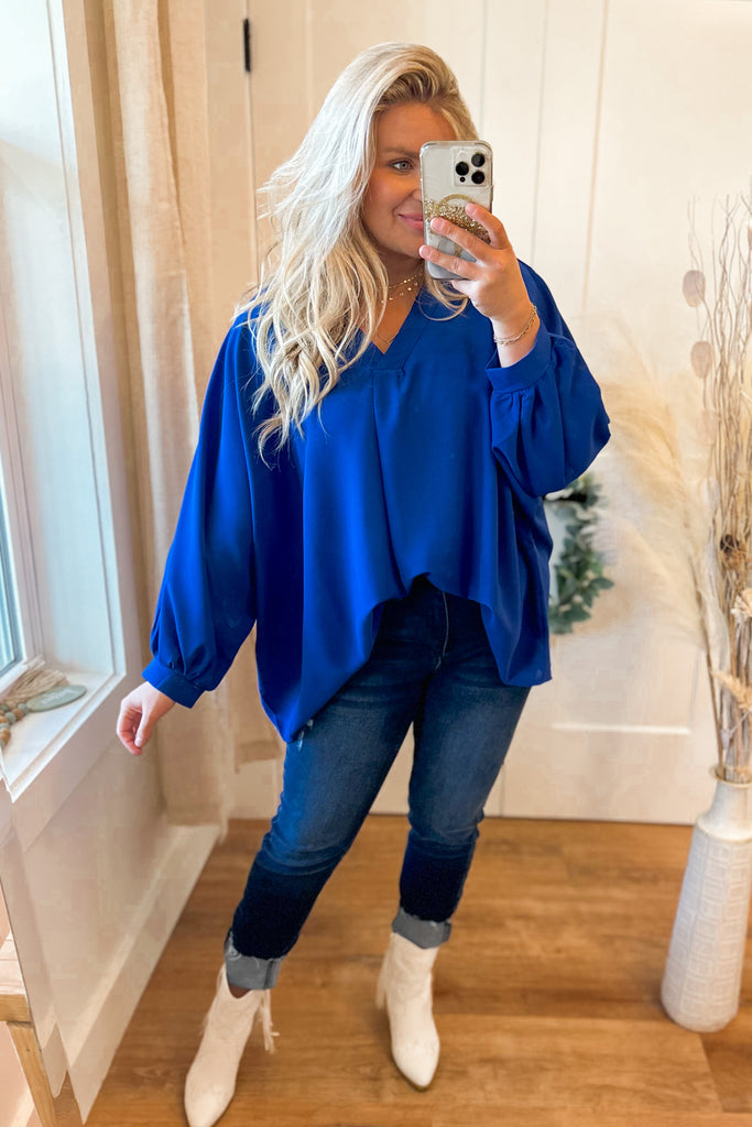 Lucas V Neck Casual Flowy Top - Be You Boutique