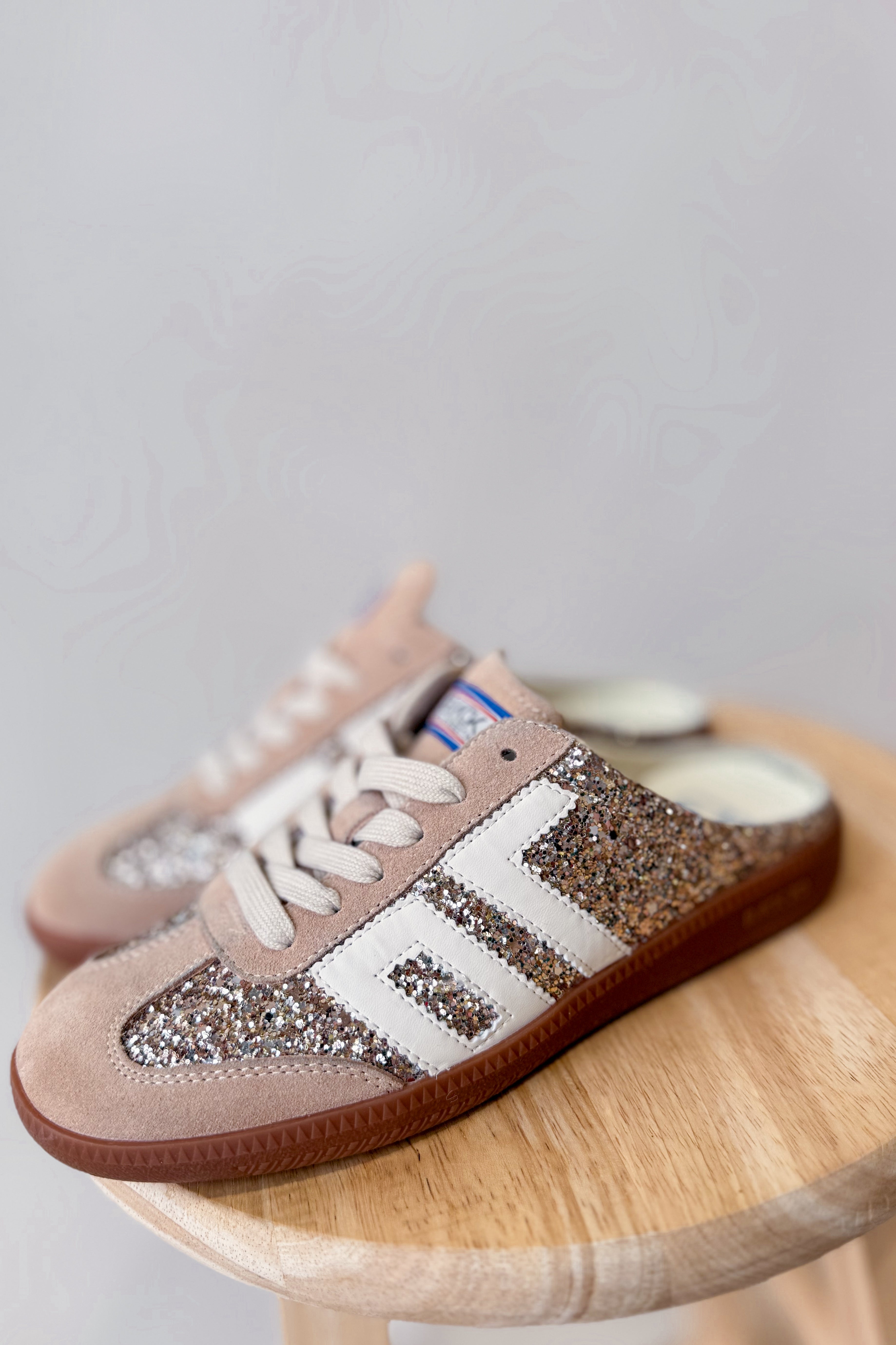 BACK70 Easter Glitter Gold Backless Sneaker - Be You Boutique