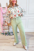 Cody Scallop Eyelet Trim Pant - Be You Boutique