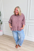 ENTRO Ryan Gingham button-down top, stylish dressy blouse with a classic collar and long sleeves, perfect for formal or casual wear.