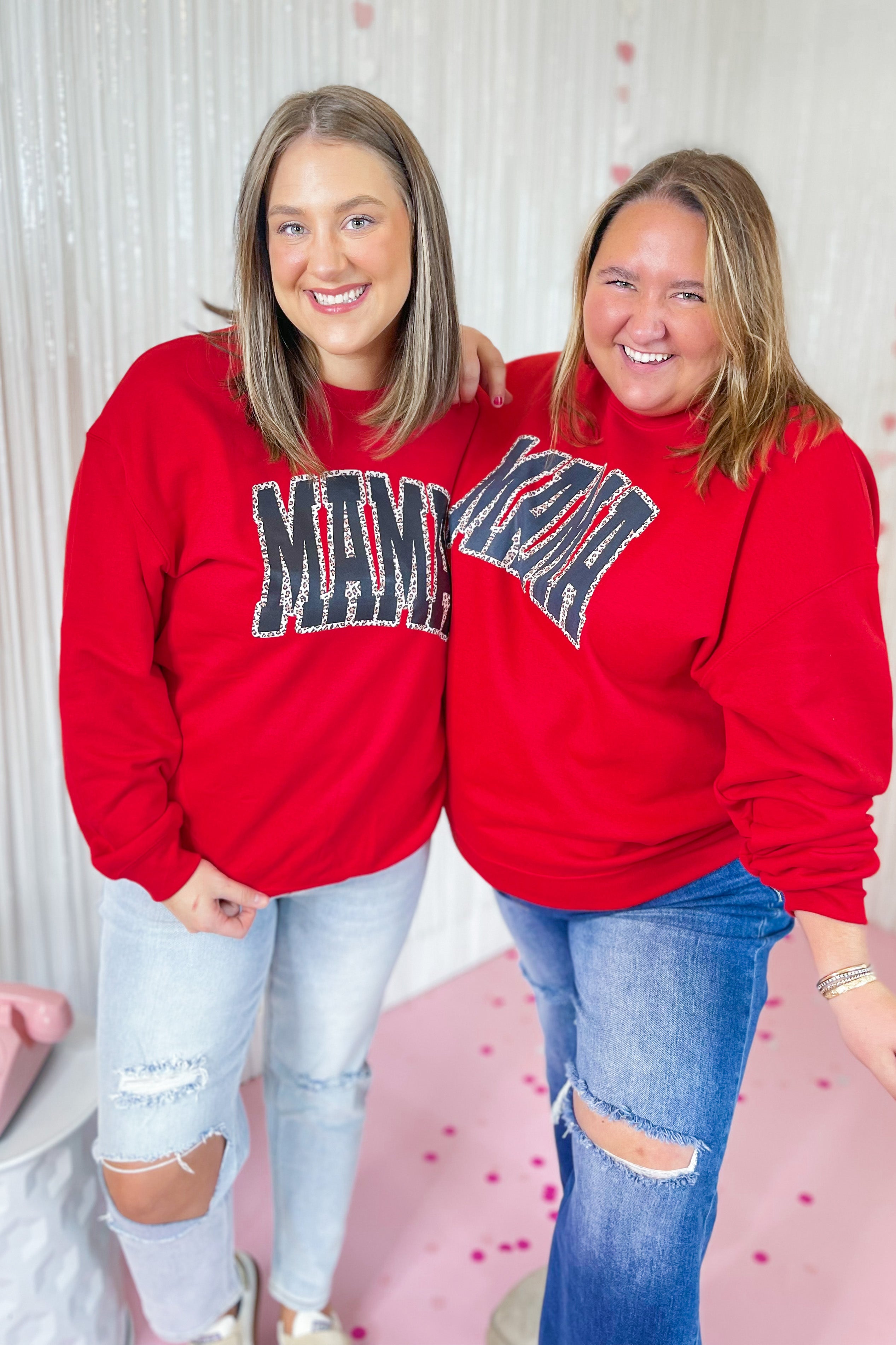 Mama Animal Print Long Sleeve Crew Neck Graphic Sweatshirt *FINAL SALE* - Be You Boutique