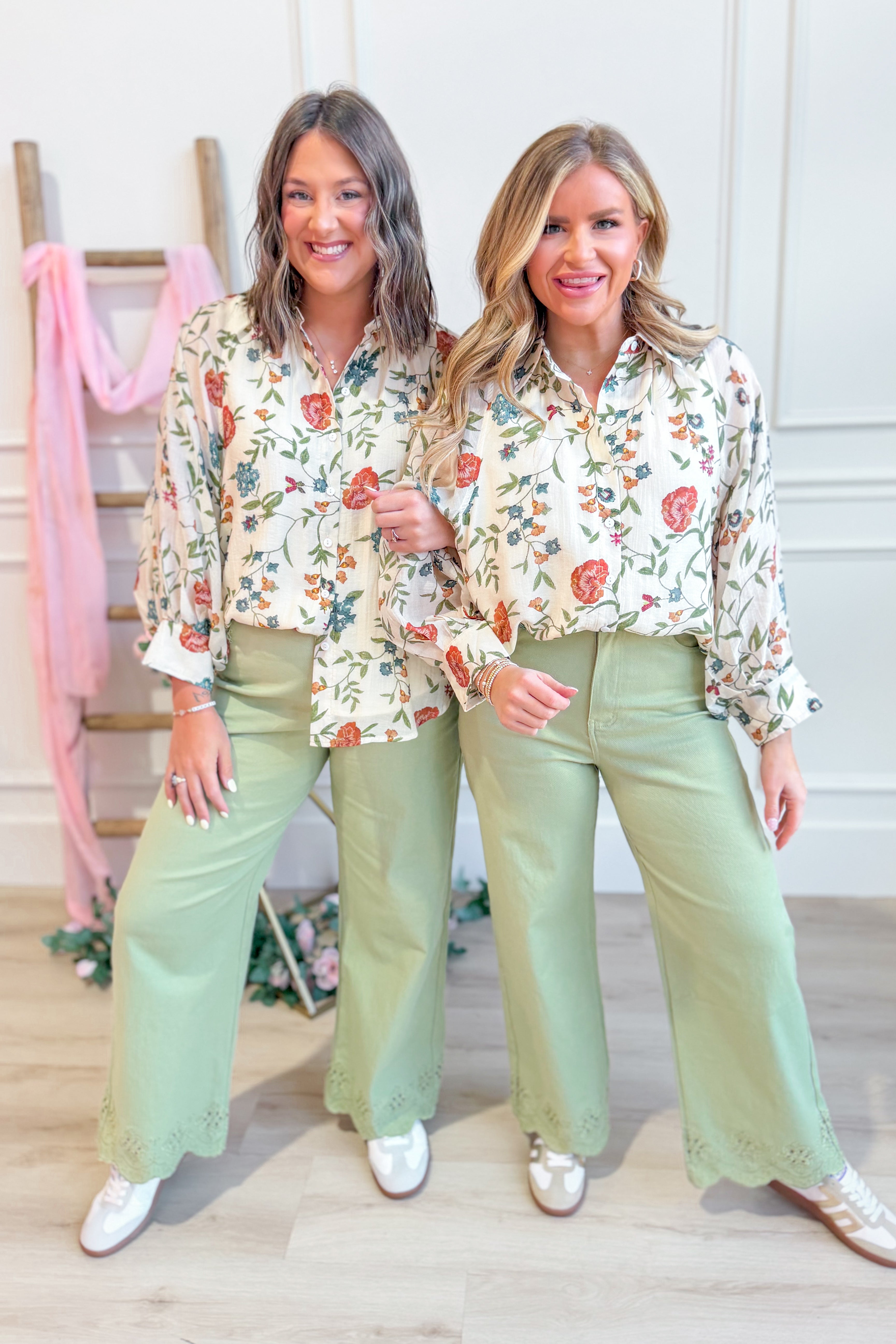 Katy Floral Button Closure Top - Be You Boutique