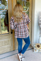 Louisa Plaid Button Down Mineral Washed Shirt Top - Be You Boutique