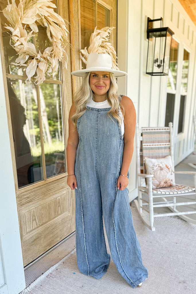 Shawna Mineral Washed Jumpsuit Overalls - Be You Boutique