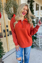 Isabella Long Sleeve Half Zip Pullover - Be You Boutique