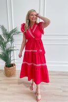 Courtney Ric Rac Trim Midi Dress - Be You Boutique