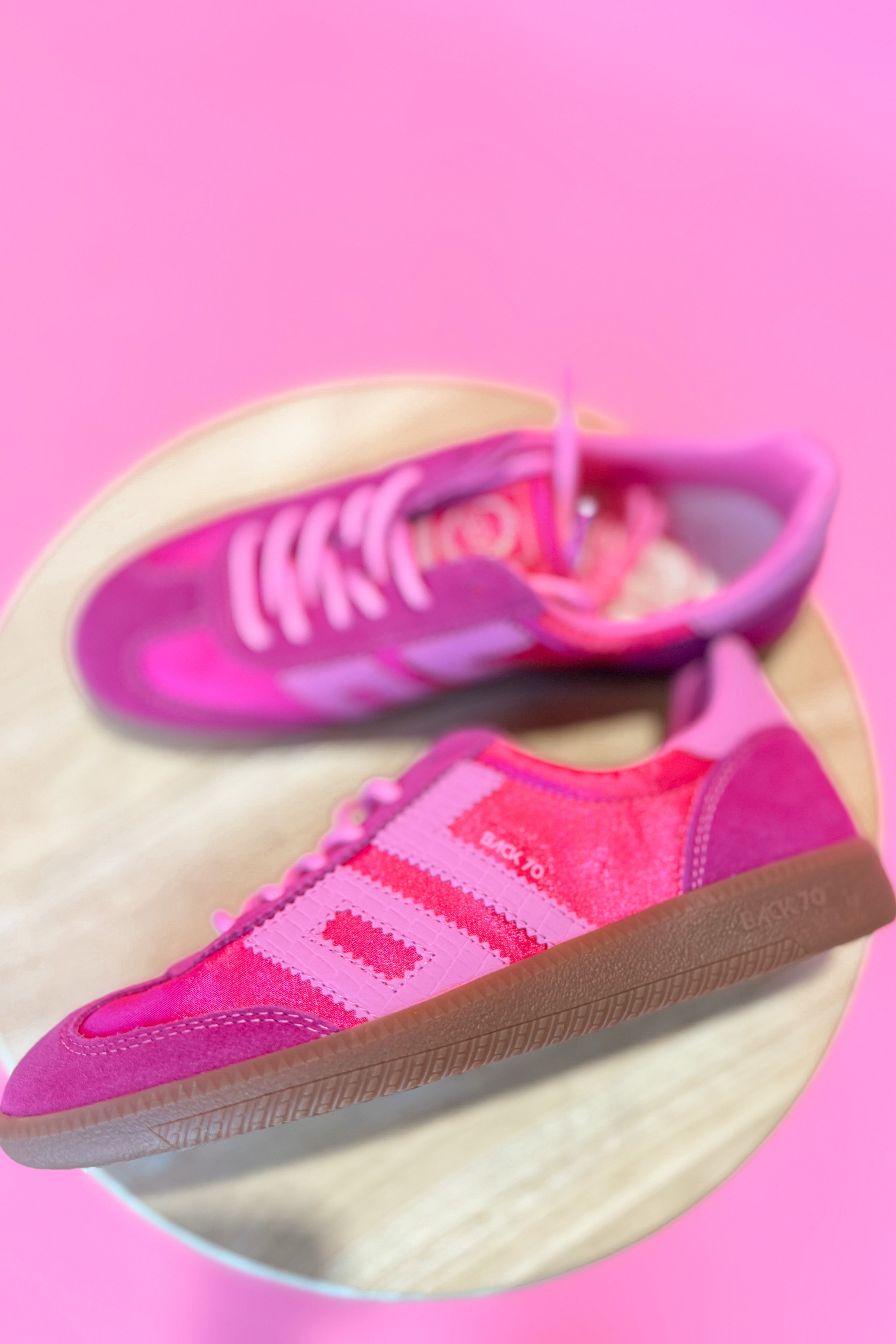 BACK70 Ghost Sneakers in Two Tone Pink - Be You Boutique