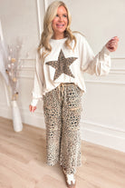 Ellie Leopard Star Patch Top - Be You Boutique
