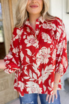 Gentry Printed Mirabelle Satin Long Sleeve Blouse [S-3X] - Be You Boutique