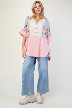 Taylor Patchwork Casual Top - Be You Boutique